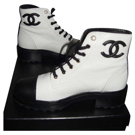 White Chanel boots 2020